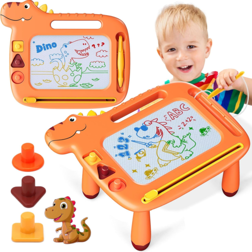Toddler Toys 2-3, Dinosaur Magnetic Drawing Board Toys for 1-3Year Old Boy Girl