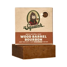 DR. SQUATCH WOOD BARREL BOURBON Natural Soap for Men Medium Grit Body Soap, 5 Oz