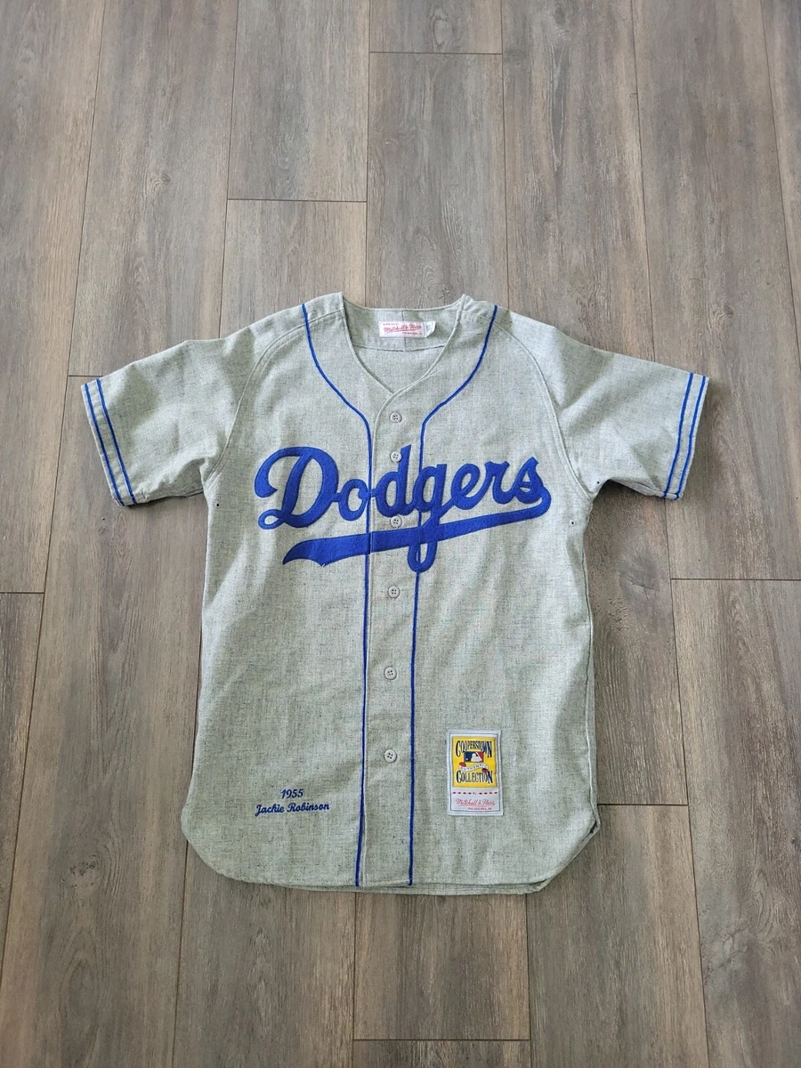 1955 AUTHENTIC JACKIE ROBINSON BROOKLYN DODGERS JERSEY MITCHELL NESS 36  SMALL