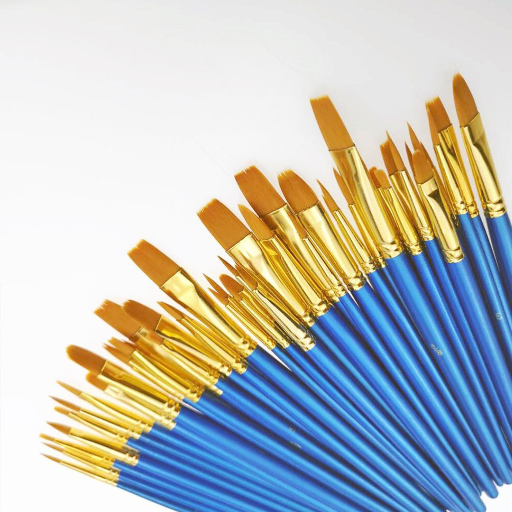 50 Pcs Acrylic Paint Brushes Set Face Nail Art Watercolour Brush Art