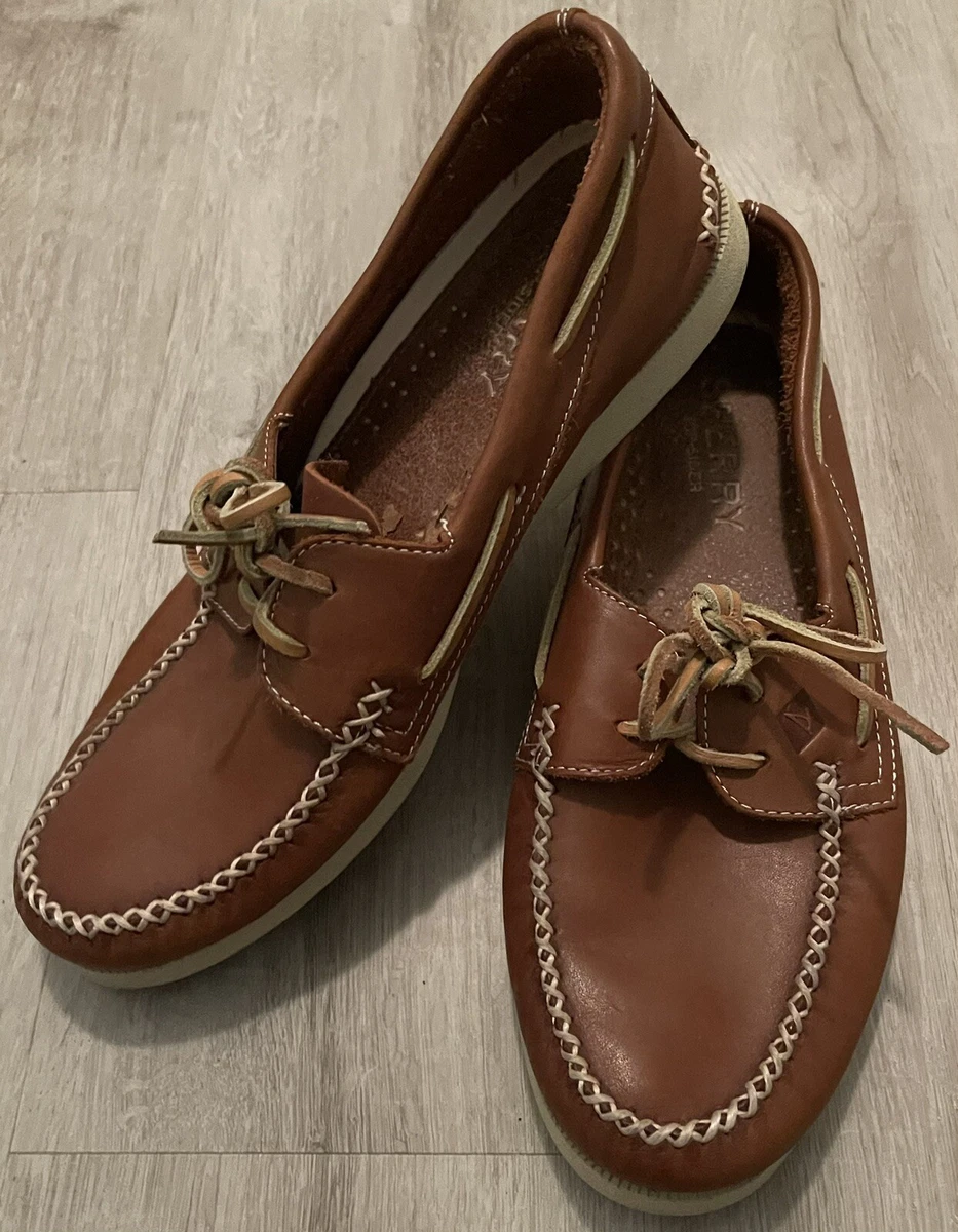 Mens Size 10 Sperry Top Sider Brown Boat Shoes eBay