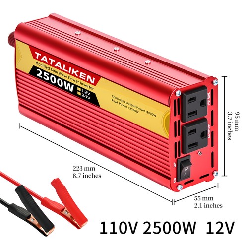 2500W Car Power Inverter DC 12v to AC 110V 60HZ with Dual USB Ports - Picture 18 of 18