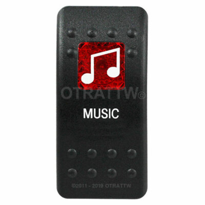 OTRATTW Carling Technologies Contura II Rocker Switch, MUSIC, RED LENS