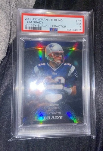2008 Bowman Sterling Tom Brady #52 Jersey-Black Refractor /50 PSA 7 Patriots HOF