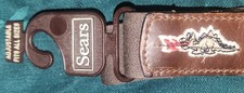 NOS Vintage Sears Braggin Dragon Belt Adjustable Up to 44 Brown Embroidered