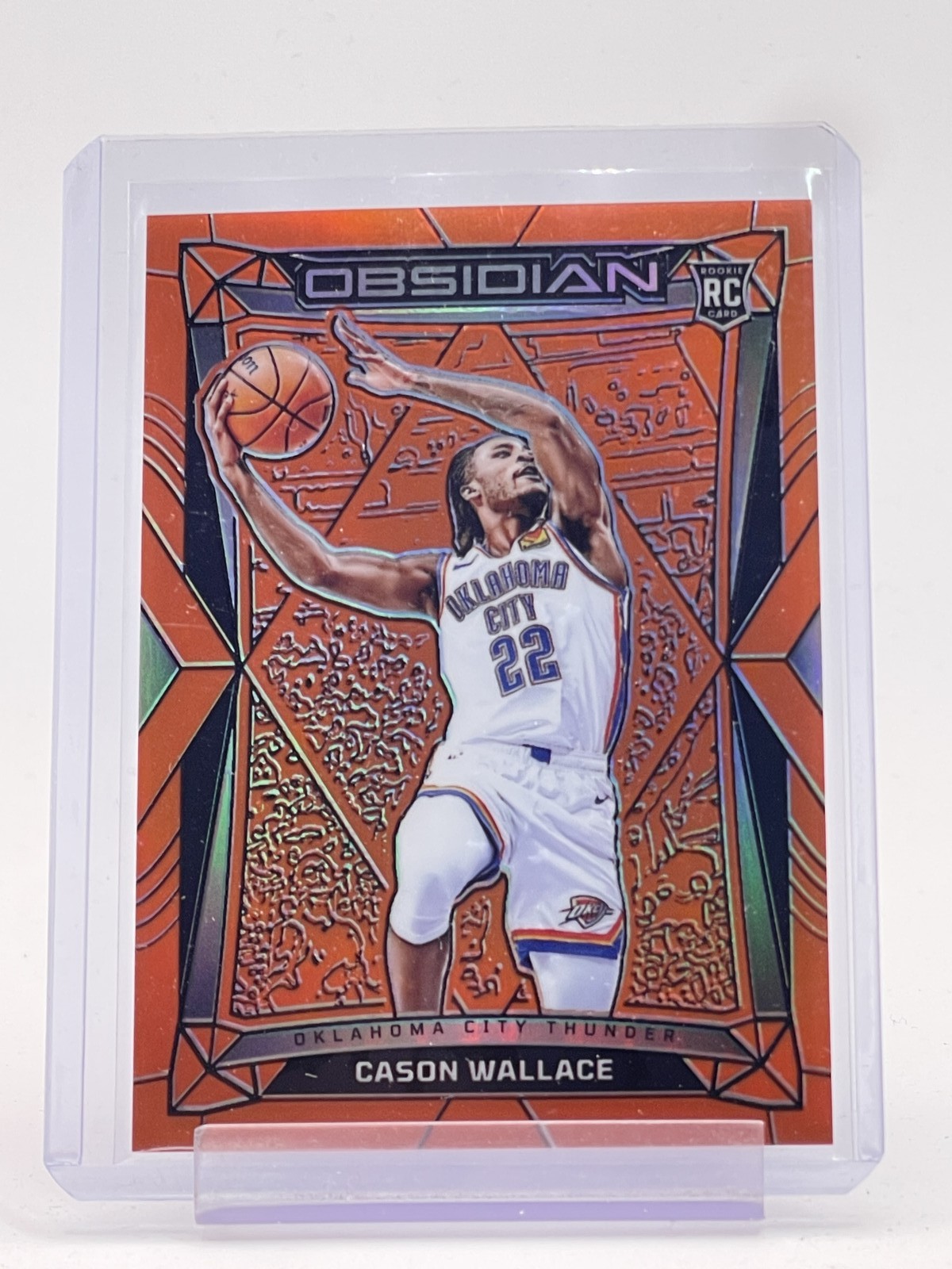 CASON WALLACE 2023-24 OBSIDIAN ROOKIE ORANGE FLOOD ETCH /99 #188 THUNDER Q0282