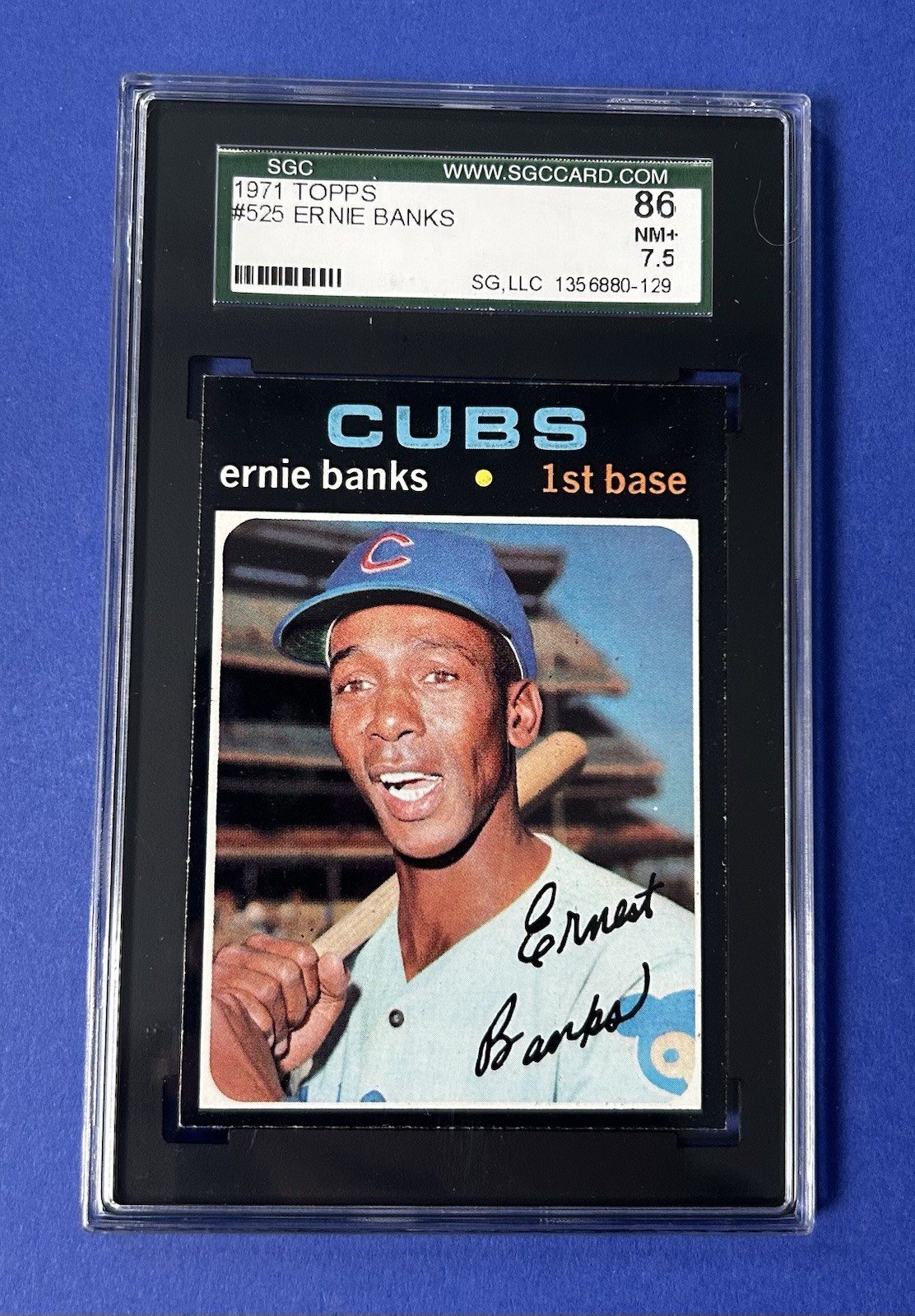 1971 Topps #525 Ernie Banks Chicago Cubs SGC 7.5 NM+