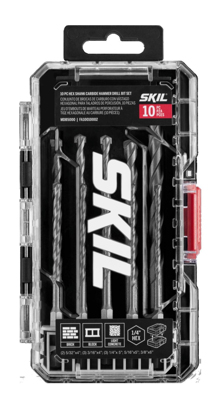 Набор твердосплавных ударных сверл Skil с шестигранным хвостовиком 10шт 4090₽