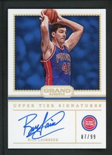 2016-17 BILL LAIMBEER 87/99 AUTO PANINI GRAND RESERVE UPPER TIER SIGNATURES