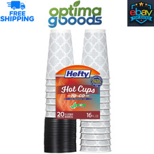 Hefty Disposable Hot Cups with Lids 16 oz., 20 Count Insulated Leak Resistant
