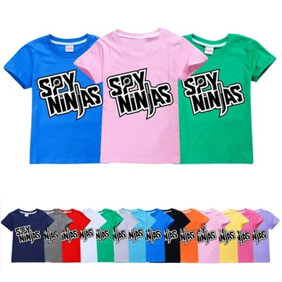Spy Ninjas Cartoon T-Shirt Kids Boys Girls Casual Cotton Short Sleeve Tee Tops