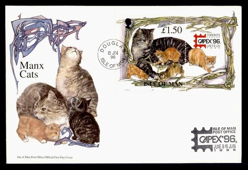 DR WHO 1996 GB ISLE OF MAN FDC MANX CAT CACHET EXPO S/S L1.50 M71756