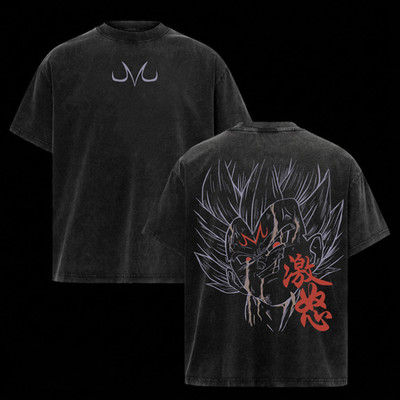 Majin Vegeta Shirt Streetwear Unisex Oversized Saiyan Dragon Ball Graphic Tee