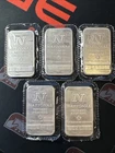 (5) Bar Lot Vintage 1 Troy Oz .999 Fine Silver National Refiners Sequential #’s