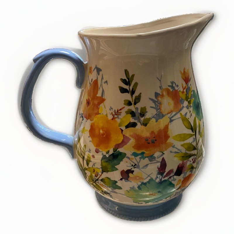 THE PIONEER WOMAN BEAUTIFUL WILLOW FLORAL PRINT 3.2 QT. SERVING PITCHER