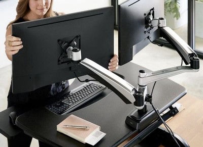 Vari Dual Monitor Arm Desk Mount Adjustable VESA - perfect condition