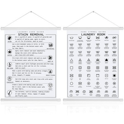 Gersoniel 2 Pieces Laundry Room Decor Laundry Symbols Wall Art Washing Room H...