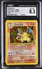 CGC 8.5 NM/MINT+ Charizard 4/102 Set Base Holo Carta Pokemon