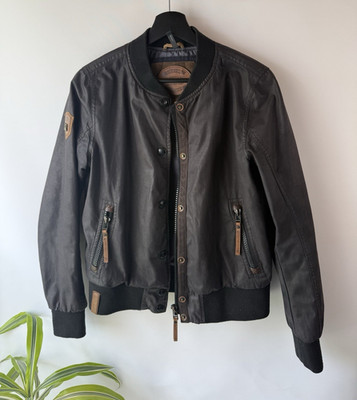 Naketano Herren Bomberjacke Schwarz Gr. S Polyester Stehkragen Reißverschluss
