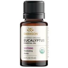 Swanson Aromatherapy Certified Organic Eucalyptus Essential Oil 0.5 fl oz Liquid