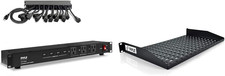 19" Rackmount PDU with USB Ports 1U Vented Shelf for Server Cabinet, Black