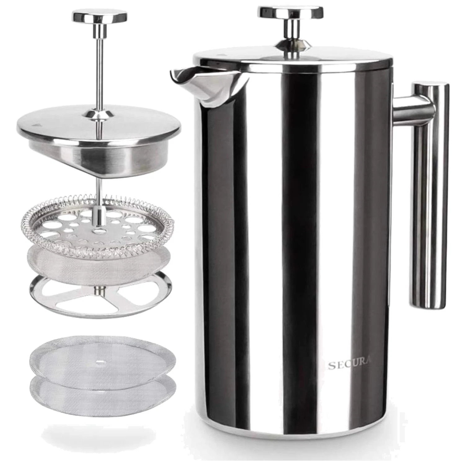 Insulated French Press Coffee Maker, 34oz Stainless Steel
Opens in a new window or tab