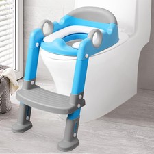 Asiento WC ni os con escalera Wiifo acolchado plegable gris azul con protector