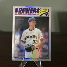 2026 Topps Heritage Jacob Misiorowski Chrome Refractor Rookie RC #144 Brewers