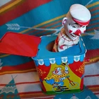 Clown Jingling Jack In The Box Ohio Art Toy Vintage Tin Litho Circus