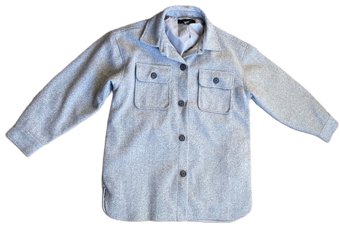 Forever 21 Women’s Gray Button Down Oversized Jac… - image 3