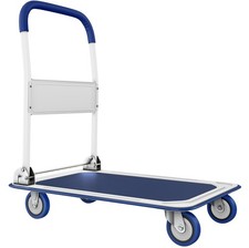 Heavy-Duty Foldable Push Cart Dolly 660 lbs Capacity Flatbed Hand Truck Blue