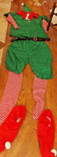 Elf Costume adult szXlg unisex. 6 pc top pants socks booties hat belt NWT