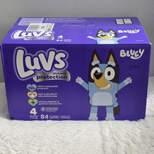 Luvs Platinum Protection Size 4 Bluey Baby Diapers 22-37 lb 84 
