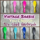Vintage *Barbie* ~YOU CHOOSE HAIRBRUSH COLOR~ 90's Shell Brush Accessory