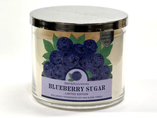 BATH BODY WORKS BLUEBERRY SUGAR LARGE 3-WICK 14.5 OZ SCENTED FILLED CANDLE NEW
