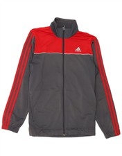 ADIDAS Mens Tracksuit Top Jacket Medium Grey Colourblock Polyester DM08
