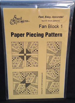 Fan Block 1 - Four 6'' Patterns Quilt Paper Piecing Pattern Uncut 1997 Small Expr