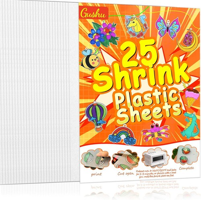 #ad 25PCS Shrinky Dink SheetsShrink Plastic Sheets for CraftsShrinky Plastic for C $13.71