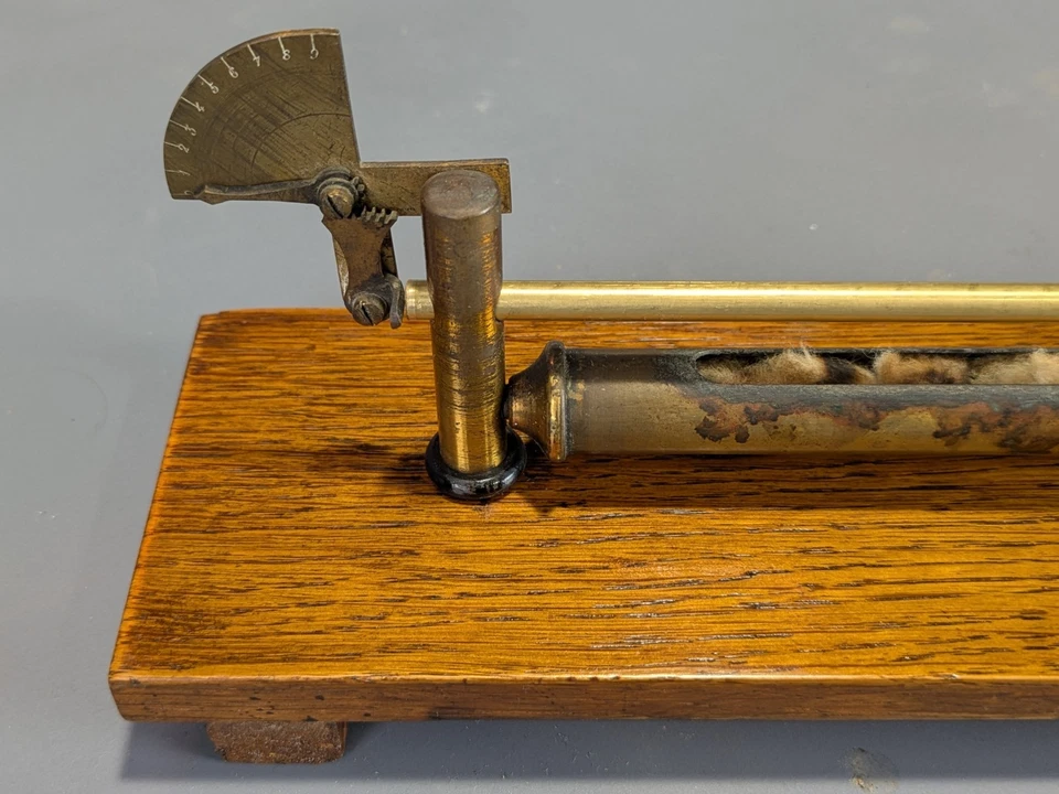 Antiguo Instrumento Científico Latón Pirómetro Dilatómetro Física Demostración Foto 4 de 4