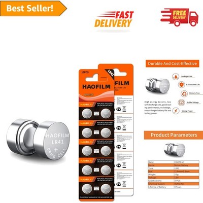 Reliable LR41 AG3 1.5V Alkaline Battery Pack of 10 - Efficient Energy Solution