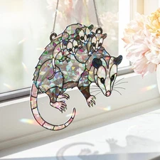 Opossum Mom Hologram Ornament Suncatcher, Family Window Decor Gift For Mom