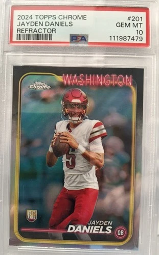 Topps Chrome 2024 Jayden Daniels Rookie Refractor #201 PSA 10