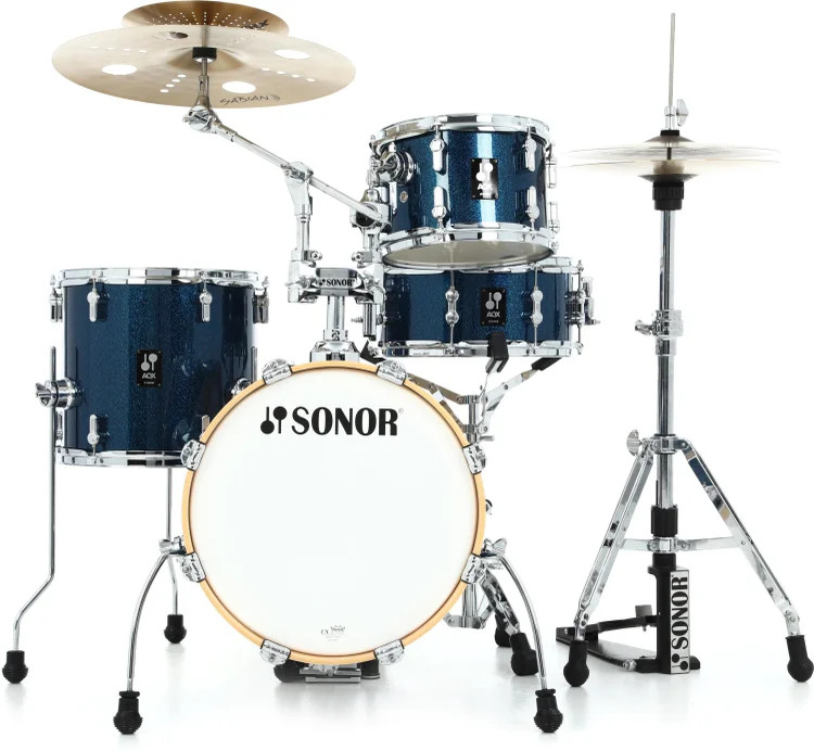 Sonor AQX Jungle 4-piece Shell Pack - Blue Ocean Sparkle