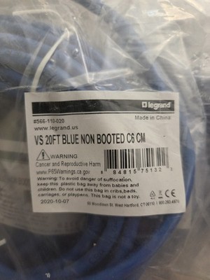 Legrand VS 20ft Blue Non Booted C6 CM Cat 6 Cable