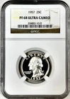 1957 PROOF WASHINGTON QUARTER NGC PF68 ULTRA CAMEO