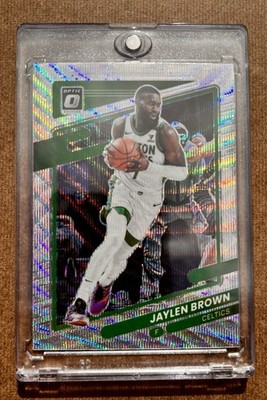 2021-22 Panini Optic 0- Jaylen Brown, Celtics; Green Prizm Dragon Skin SP; #19