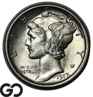 1917-S Mercury Dime, Nice Mint Luster, Choice BU++