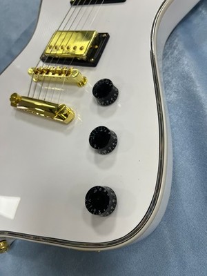 Gloss White Ice man Electric Guitar Gold Hardware HH Pickups Solid Body