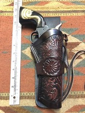 Fits Chiappa 1873 Uberti Stallion 5.5" Western Drop Leather Holster w/ Floral