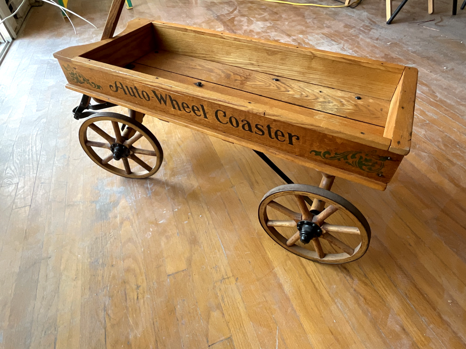 Antique Vintage Coaster Wood Wagon - Auto Wheel Coaster - Buffalo Sled ...